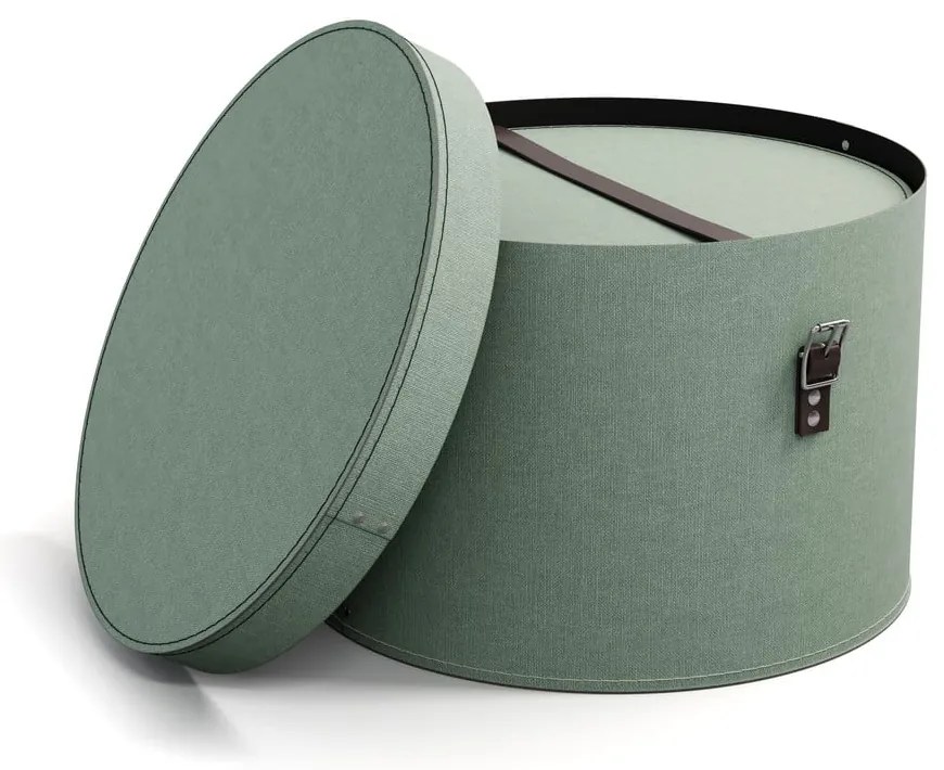 Kékeszöld fedeles karton tárolódoboz szett 2 db-os ø 37,5x25,5 cm Rut Canvas Paper Laminate – Bigso