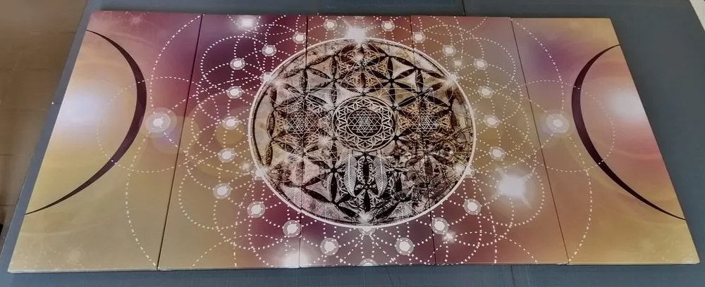 5-részes kép varázslatos Mandala