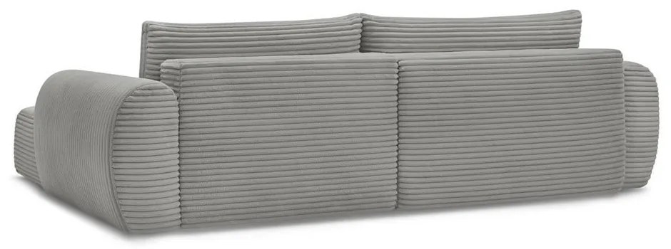 Sötétszürke kordbársony kinyitható sarokkanapé (jobb oldali) Lucien – Bobochic Paris