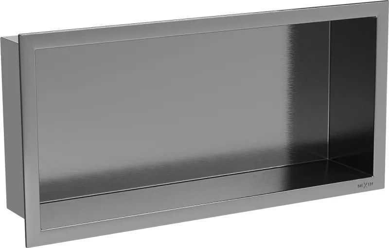 Mexen X-Wall-R beépített polc peremmel 45 x 20 cm, szálcsiszolt gun grey - 19E0452010