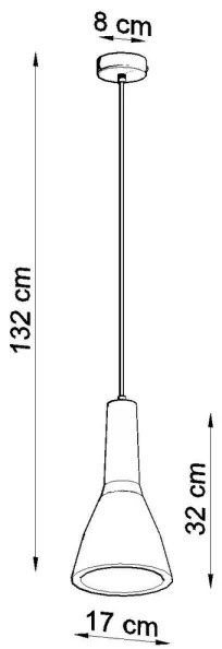 Sollux SL.0280 - EMPOLI 1xE27/15W/230V beton függeszték kábellel