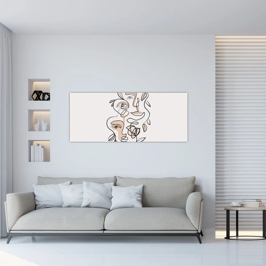 Kép - Line art arckezelés (120x50 cm)
