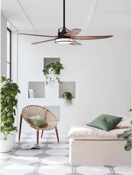 Lucci air 213175 - LED Mennyezeti ventilátor LOUISVILLE 1xGX53/18W/230V barna + távirányító