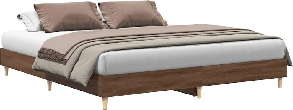 vidaXL barna tölgy színű szerelt fa ágykeret matrac nélkül 160x200 cm
