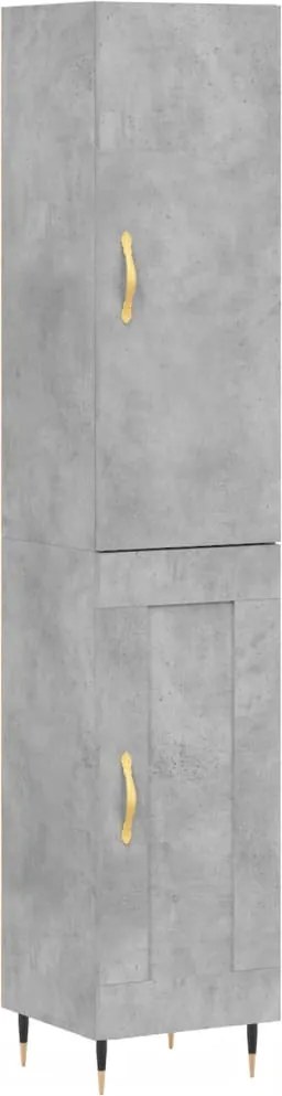 vidaXL betonszürke szerelt fa magasszekrény 34,5x34x180 cm