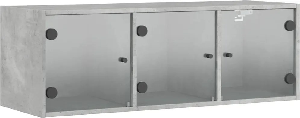 vidaXL betonszürke faliszekrény üvegajtókkal 102 x 37 x 35 cm