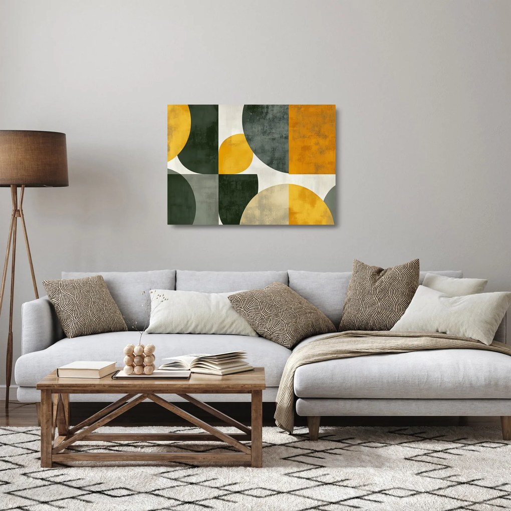 Üveg kép - Olívazöld absztrakció (70x50 cm)