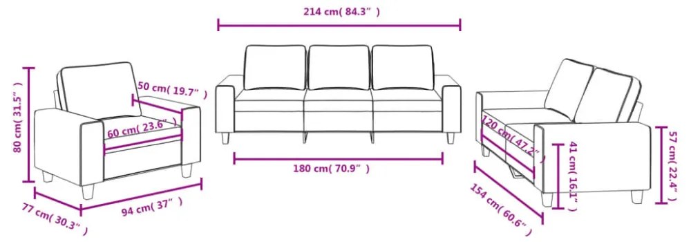 3 részes világosszürke szövet ülőgarnitúra