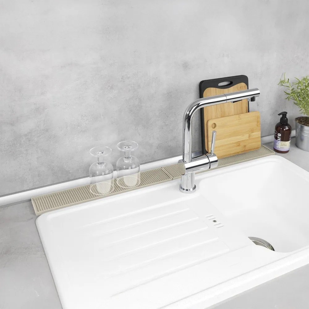 Bézs műanyag edénycsepegtető alátét 42x8 cm Slim – Wenko