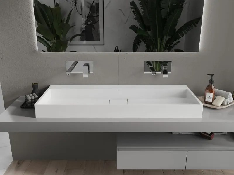 Mexen Ava konglomerátum feletti mosdó 120 x 46 cm, fehér - 23011200