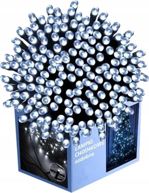 LED-es karácsonyfa fényfüzér 1000 fehér 67m zöld vezetékes Led girland RS-1900W