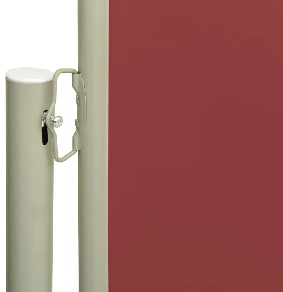 piros behúzható oldalsó terasznapellenző 220 x 600 cm