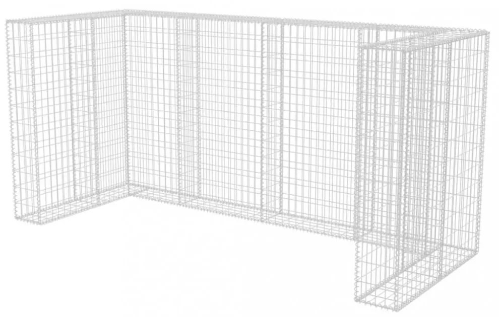 acél gabion 3 db gurulós kukához 250 x 100 x 120 cm