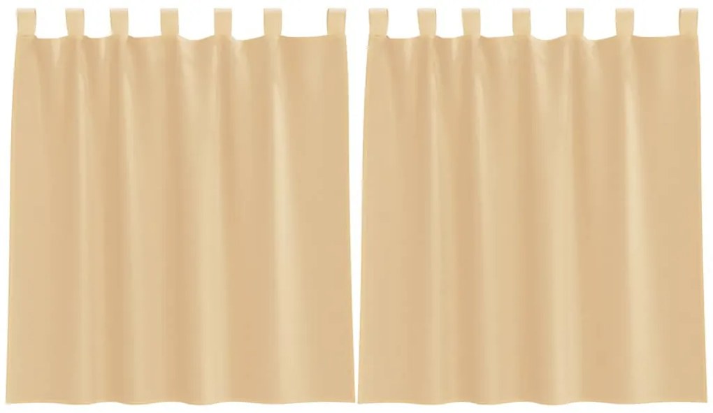 2 db homokszínű voile függönyök rúd zsebekkel