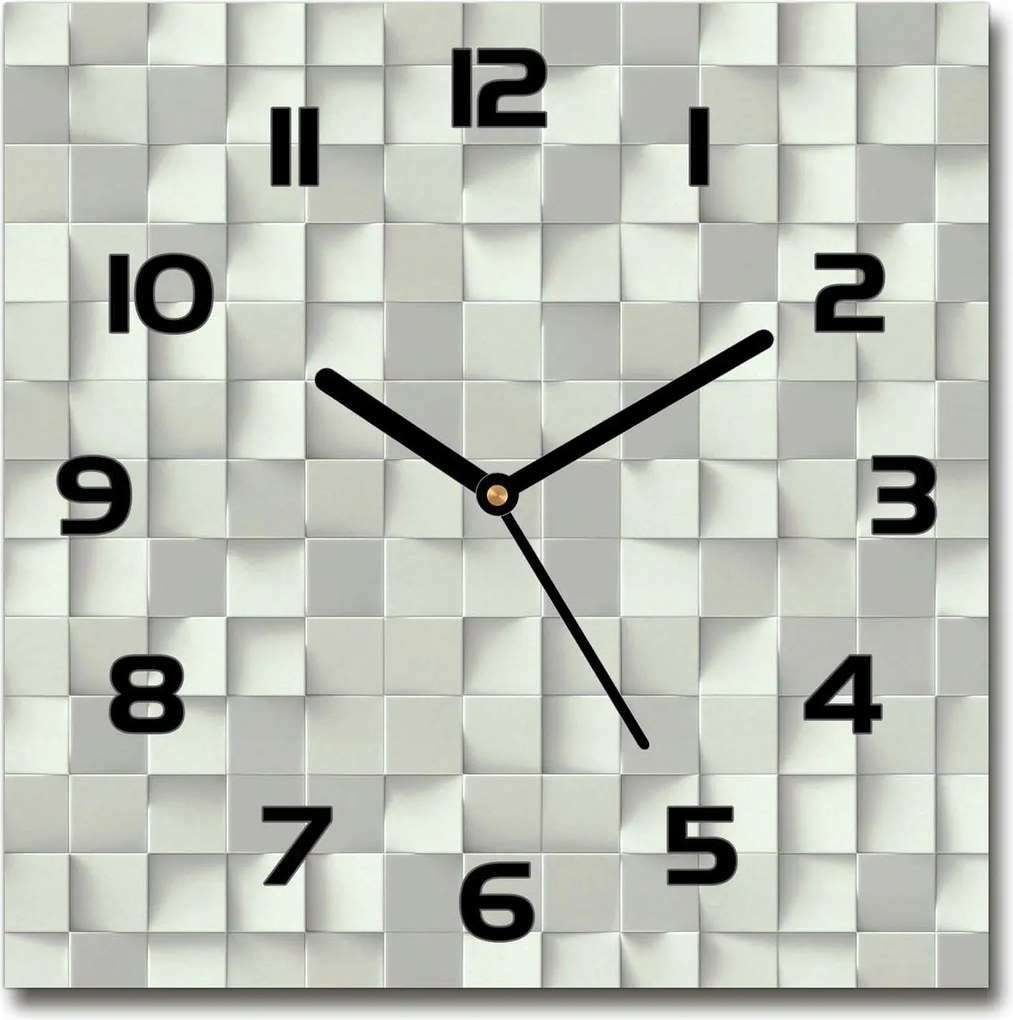 Négyzet alakú üveg falióra Geometrikus háttér 30x30 cm