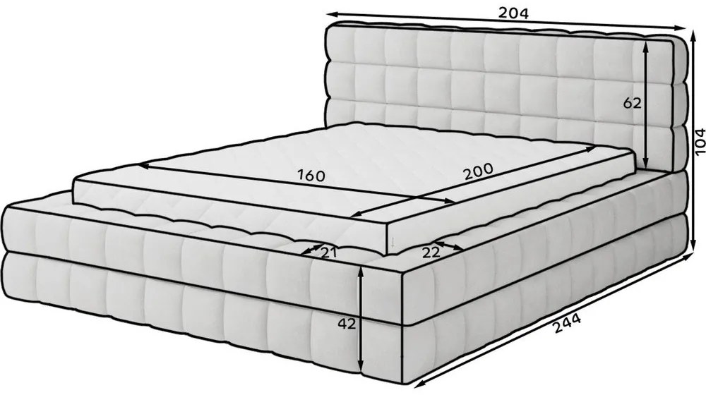 Bézs kárpitozott ágyneműtartós franciaágy ágyráccsal 160x200 cm Dizzle – ELTAP