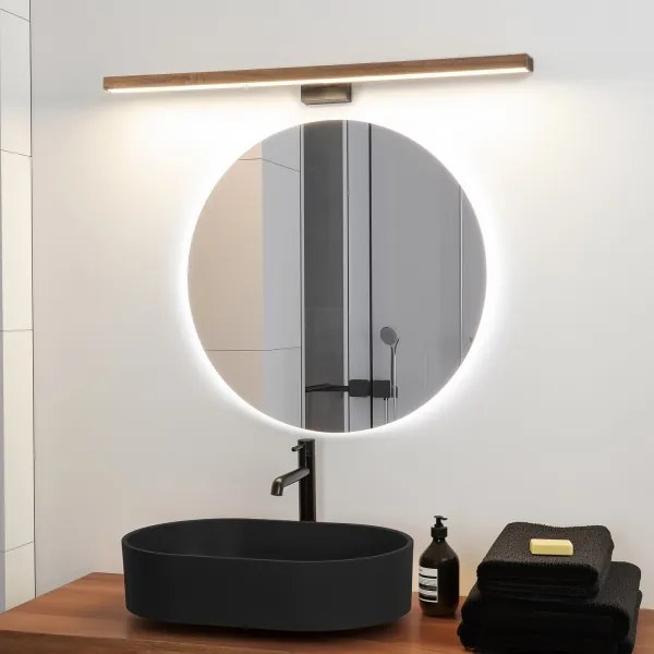 Brilagi-LED Fürdőszobai tükörmegvilágítás WOODY MIRROR LED/15W/230V IP44 tölgy/fekete