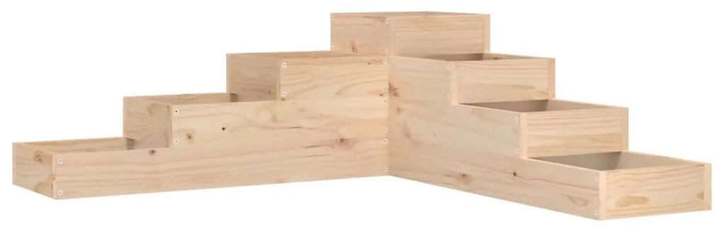 4-szintes kerti virágláda tömör fenyőfából, 106 x 104,5 x 36 cm