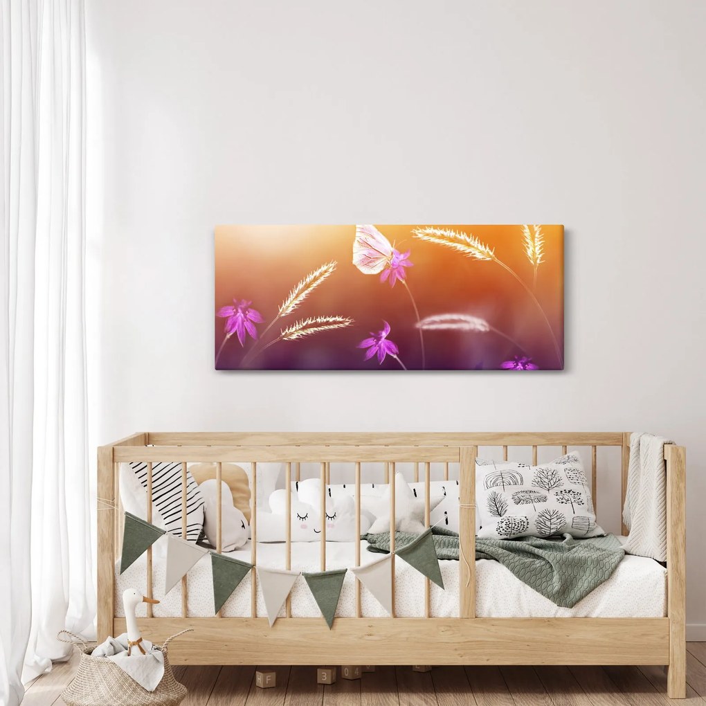 Kép - Rózsaszín pillangó (120x50 cm)