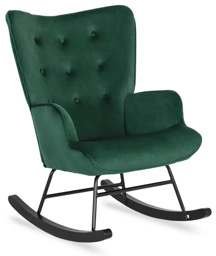 Zöld Hintafotel Bársony Kárpittal. ELIS