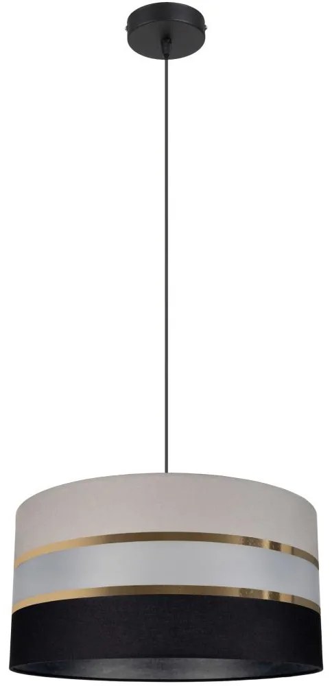 Csillár zsinóron CORAL 1xE27/60W/230V szürkés-fekete