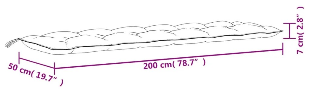 2 db zöld oxford szövet kerti padpárna 200 x 50 x 7 cm
