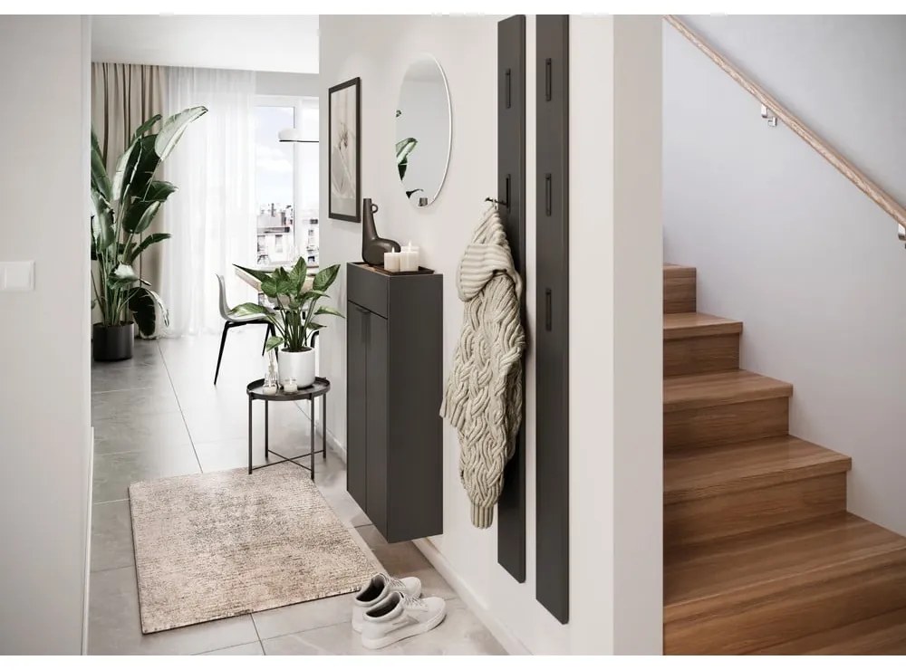 Antracitszürke szekrény 56x97x22 cm Ameca – Germania