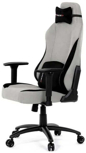 Gamer szék hintamechanikával, ezüst szövetkárpittal. KA-F12 SIL2