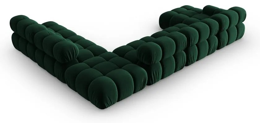 Zöld bársony kanapé 379 cm Bellis – Micadoni Home