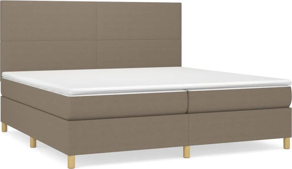vidaXL tópszínű szövet rugós ágy matraccal 200 x 200 cm