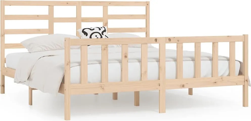 vidaXL tömör fenyőfa ágy matrac nélkül 200 x 200 cm