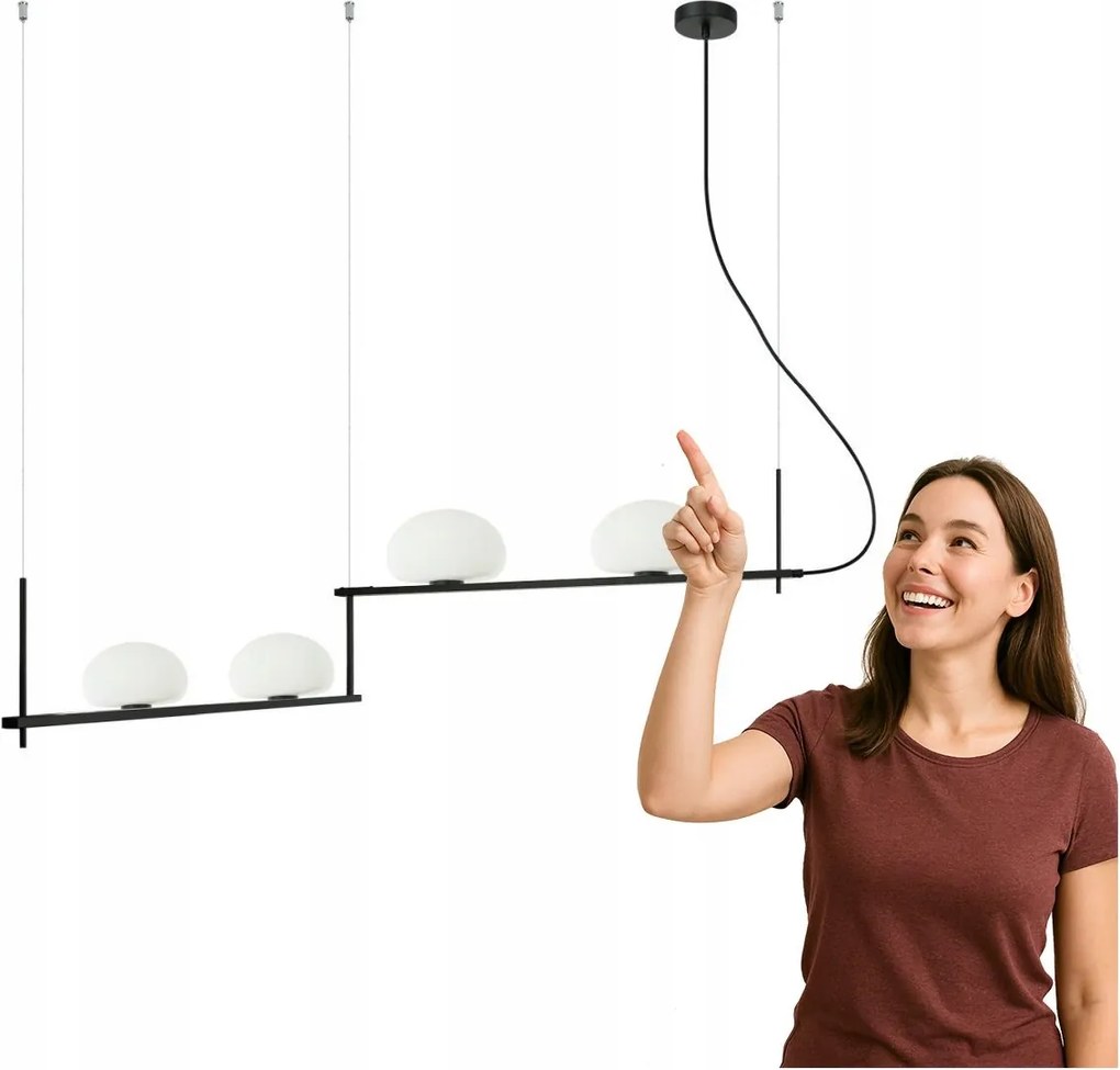 Függőlámpa Kernio PND-357784-BK+W Italux