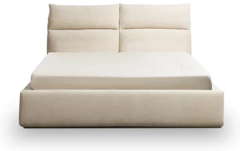 BASIL kárpitozott ágy, matrac nélkül, 180x200 cm, bézs