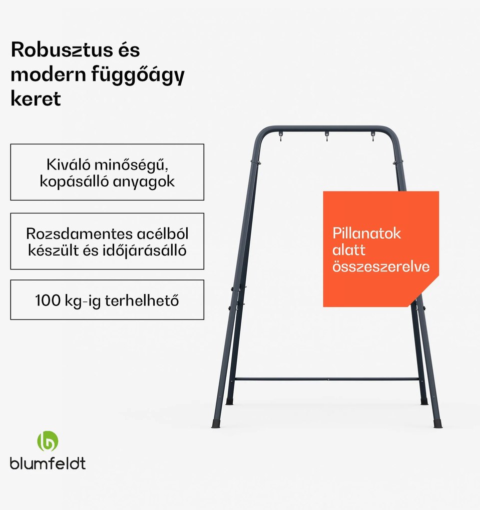 Blumfeldt SwayStation Balance függőágy keret, korrózióálló, időjárásálló, beltéri/kültéri hely, 100 Kg-ig