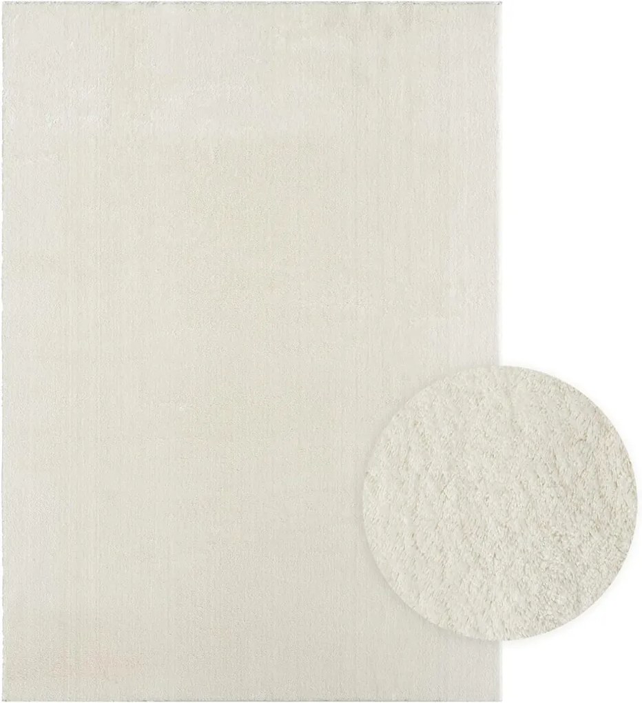 Krém színű plüss shaggy szőnyeg, 80x250cm, Star Shaggy