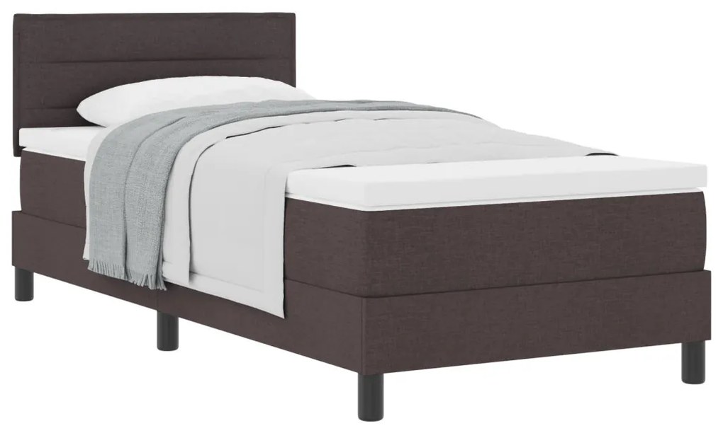 Box Spring Ágy matraccal Sötétbarna 90x200 cm Szövet