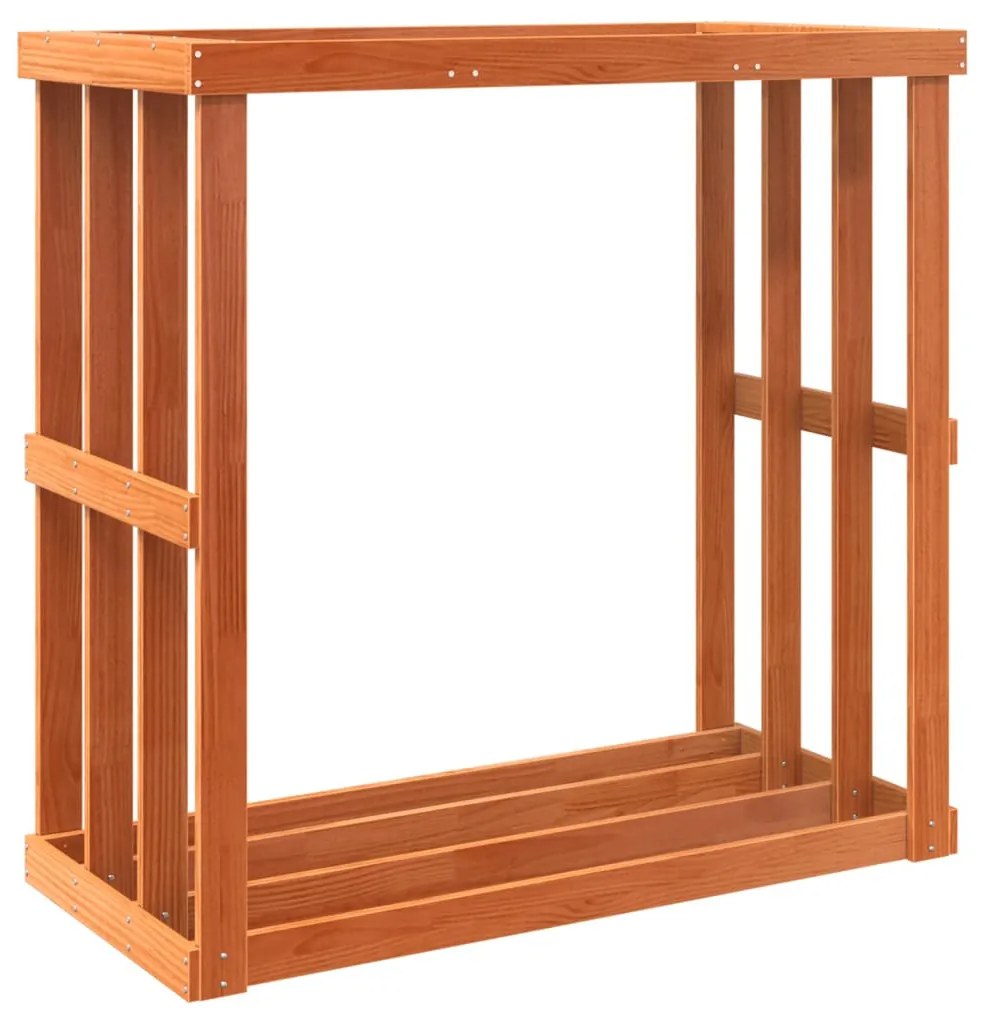viaszbarna tömör fenyőfa kültéri rönktároló 109x52x106 cm