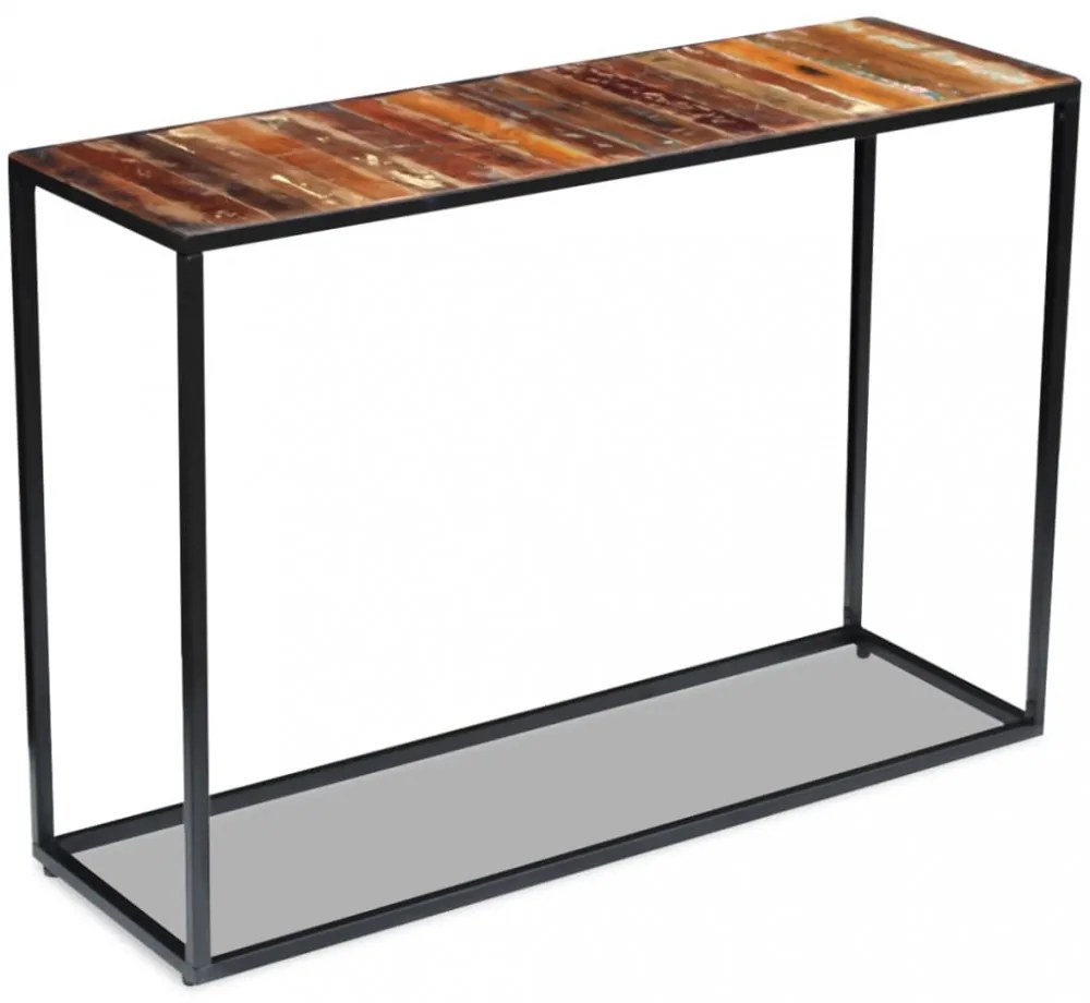 tömör újrahasznosított fa konzolasztal 110 x 35 x 76 cm