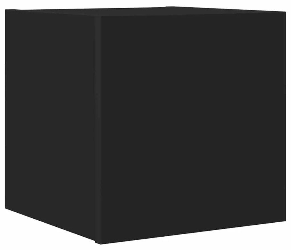 fekete falra szerelhető TV-szekrény 30,5 x 30 x 30 cm