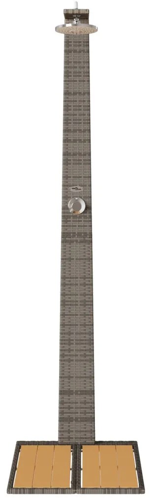 Kerti zuhany Szürke 60x80x214 cm Poly Rattan