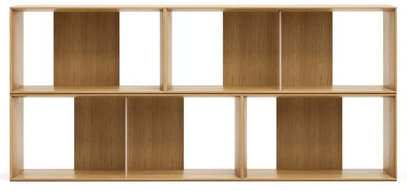 Natúr színű moduláris polcrendszer szett tölgyfa dekorral 4 db-os 168x76 cm Litto – Kave Home