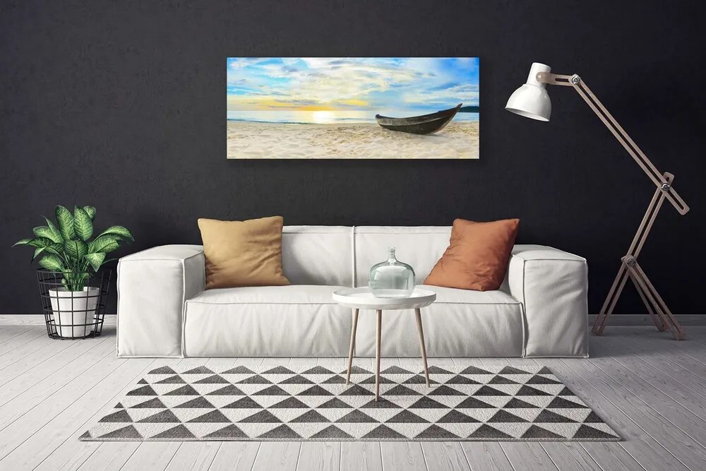 Vászonkép falra Boat Beach Sea 140x70 cm