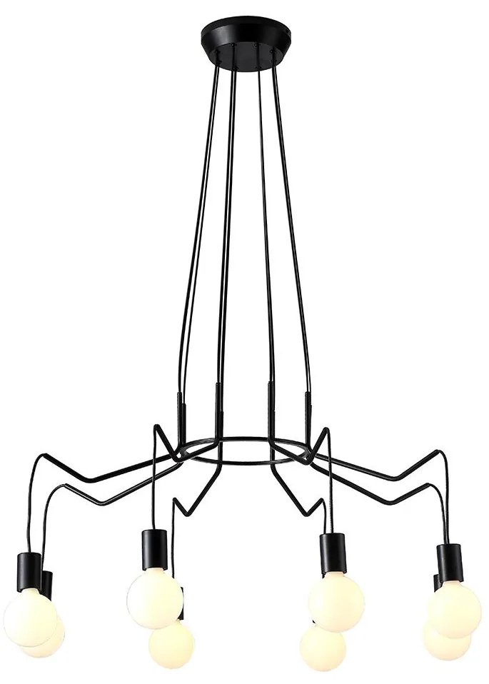 Csillár zsinóron BASSO 8xE27/40W/230V fekete