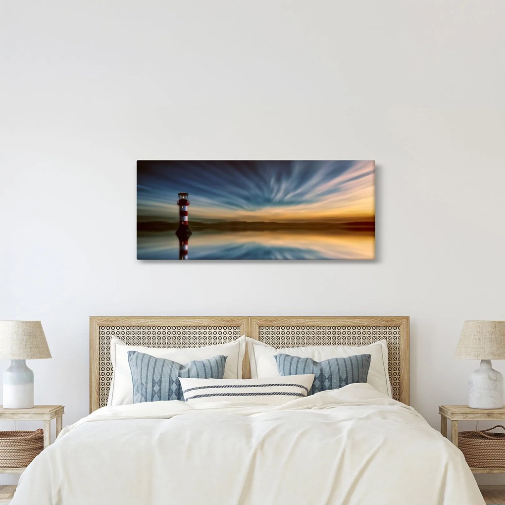Világítótorony a tengeren (120x50 cm)