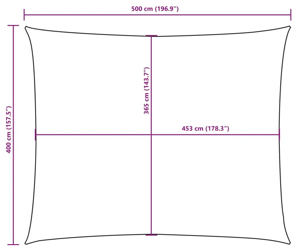 vidaXL terrakotta téglalap alakú oxford-szövet napvitorla 4 x 5 m