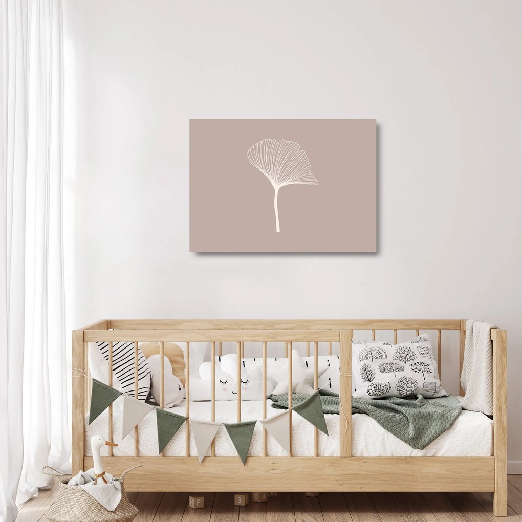 Üveg kép - Bézs színű levelek N⁰5 (70x50 cm)