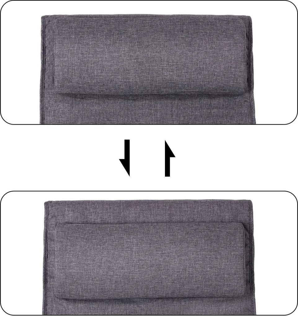 Hintaszék 5 irányban állítható lábtartóval, maximális terhelés 150 kg