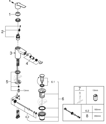 GROHE 325602432 - START bidé csaptelep, S méret, fekete