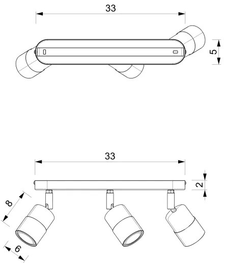 Spotlámpa MIZU 3xGU10/8W/230V fekete/sárgaréz