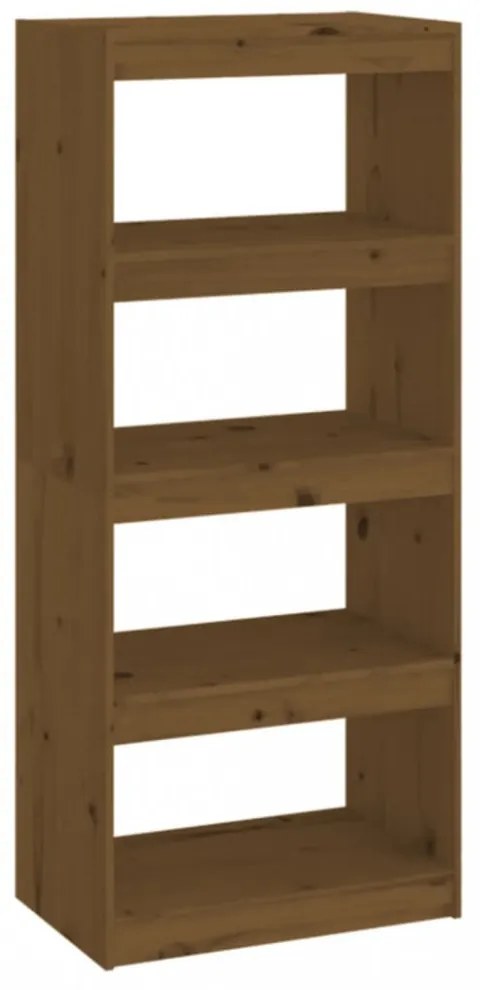mézbarna fenyőfa könyvszekrény/térelválasztó 60 x 30 x 135,5 cm